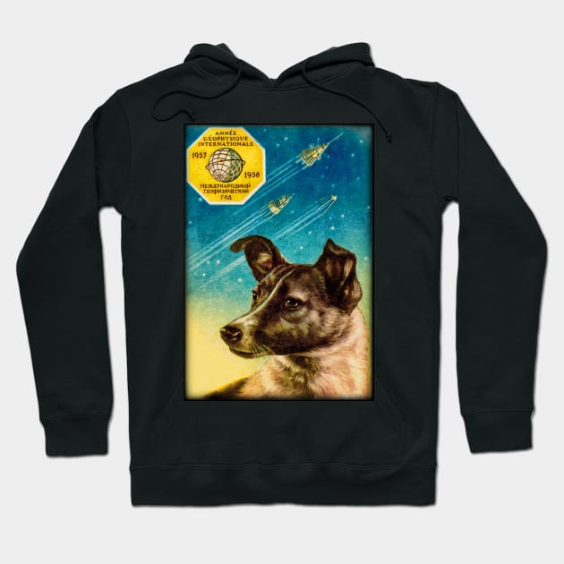 Laika the Sputnik 2 Russian Space Dog! Hoodie by dudepal